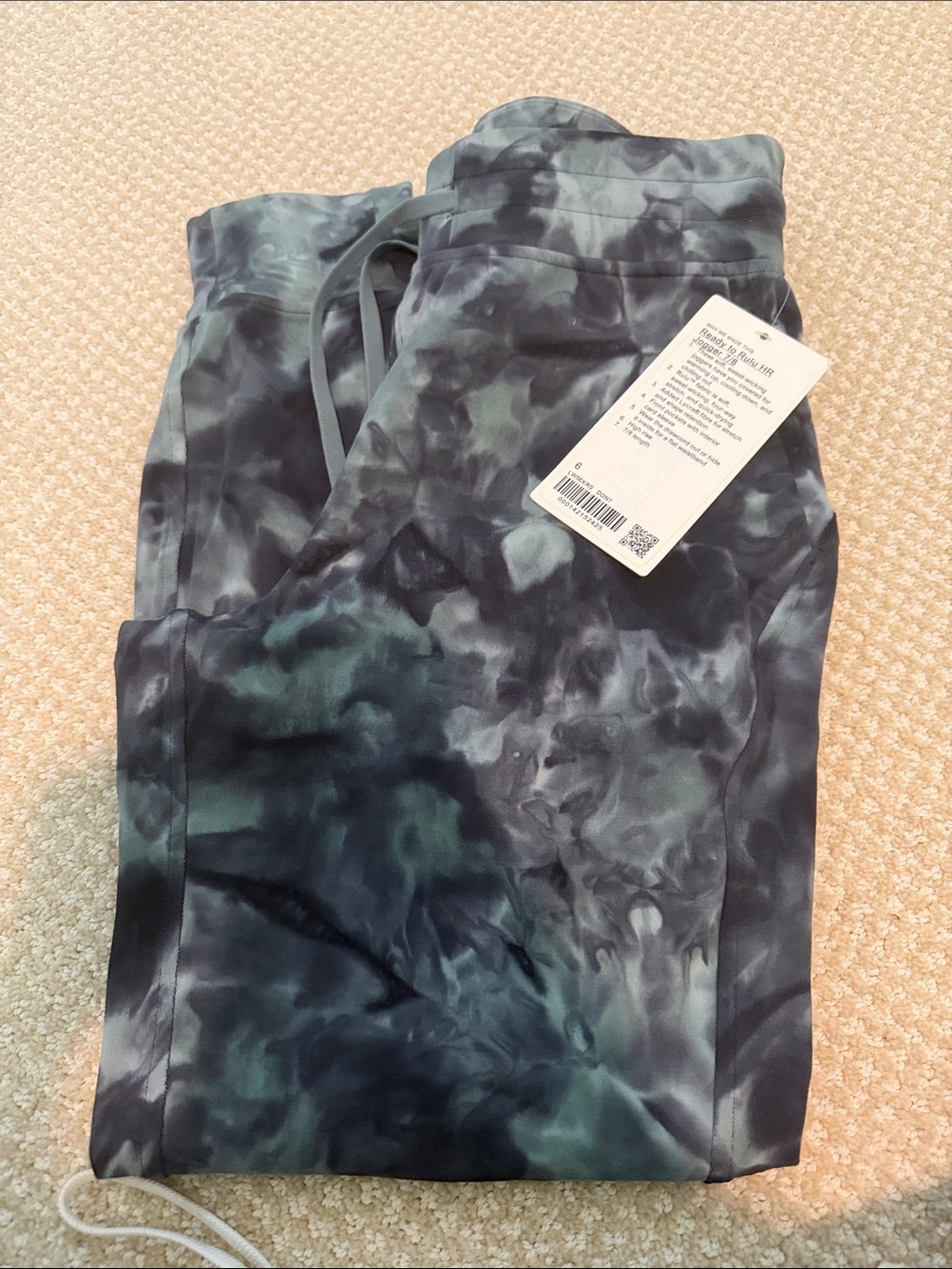 lululemon athletica Tie-Dye Track Joggers in Black & Green